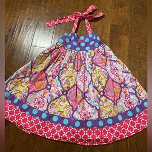 Eleanor Rose dress girls size 7-8 paisley multicolor halter neck spring /easter